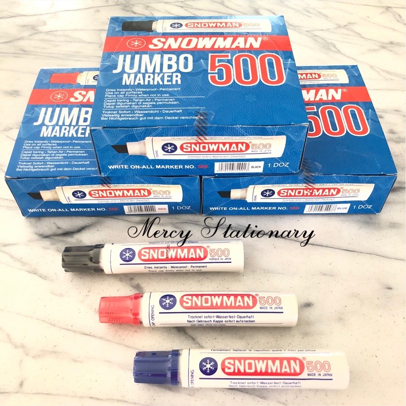 

Spidol Jumbo Snowman 500 Permanent - Marker Jumbo 500 Spidol Besar