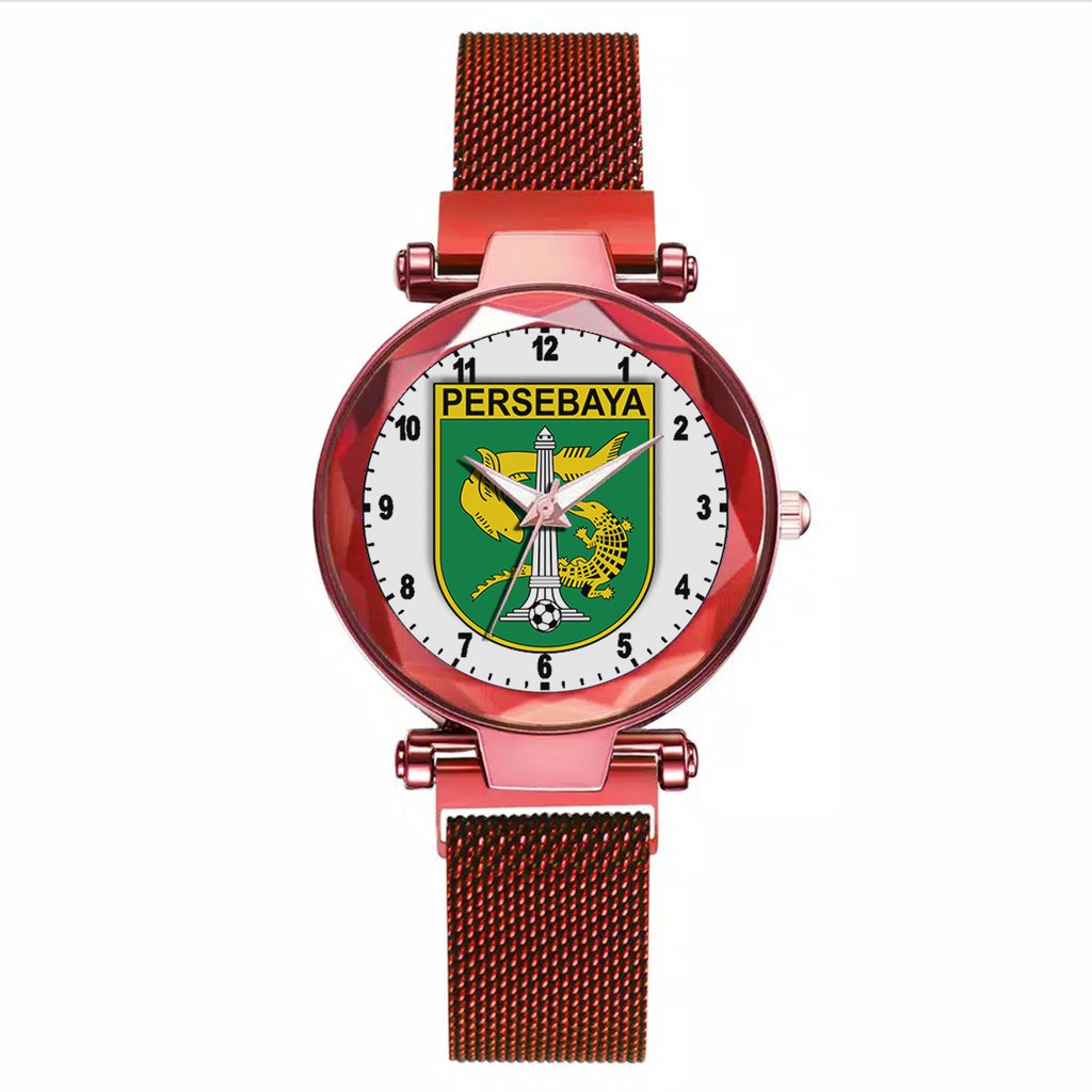 Jam Tangan Wanita Custom - Bonita PERSEBAYA MOTIF 3 Free Box &amp; Batre Cadangan