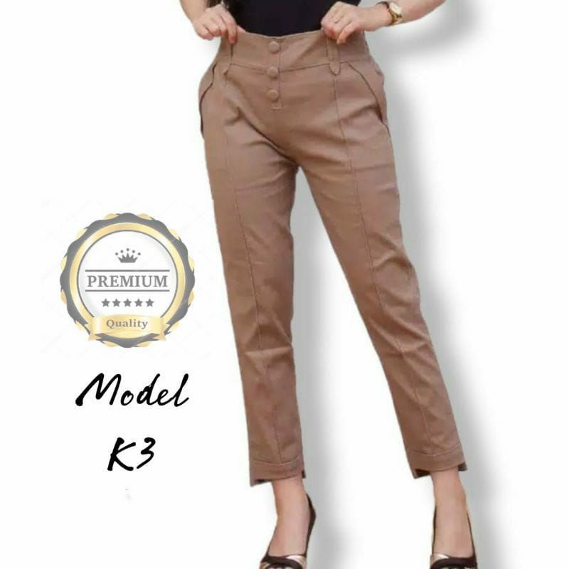 Celana Wanita Baggypants Twill Combed Stretch Tebal