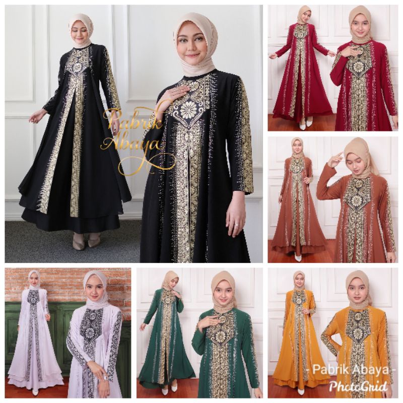 GAMIS ABAYA TURKEY #5039 BORDIR PAYET BY PABRIK ABAYA
