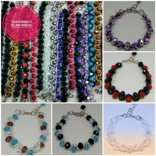 Gelang Tangan Wanita Gelang Kristal Handmade Gelang Cantik Murah Aksesoris lGelang Fashion Terbaru