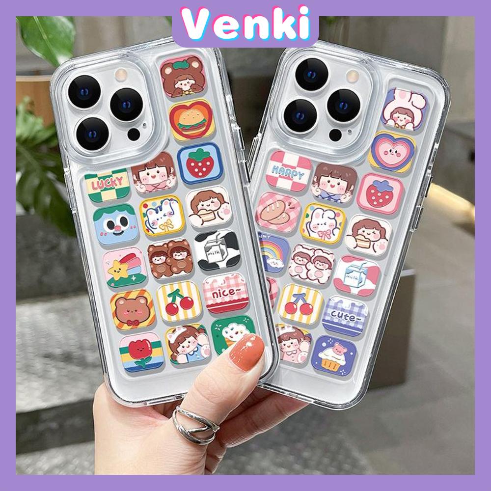 iPhone Case HD Acrylic Hard Case High Clear Metal Button Protection Camera Shockproof Cartoon Cute Compatible with iPhone 14 Pro Max 14 Plus 13 Pro Max 12 Pro Max 11 XR 7Plus