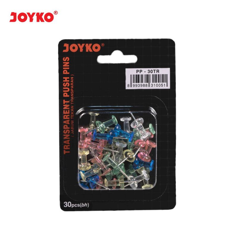 [ISI 30 PCS] Push Pin Joyko PP-30TR Jarum Tekan - Pin Paku Sterofoam Papan List Kerja Pengingat