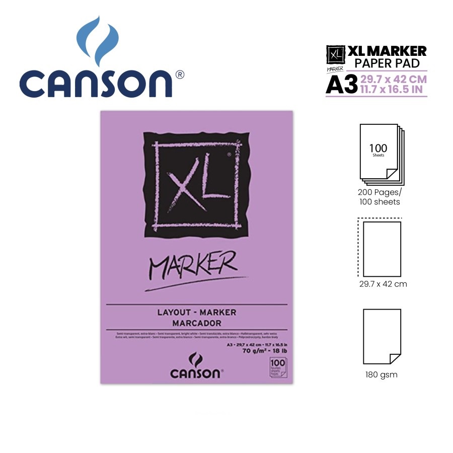 Canson XL Marker A3 Isi 100 Sheets 70gr C200297237