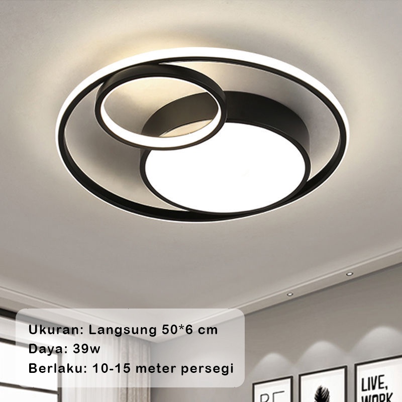 3 Warna Lampu Plafon LED 30w Bulat Gaya Nordic Minimalis Untuk Dekorasi Ruang Tamu / Kamar Tidur