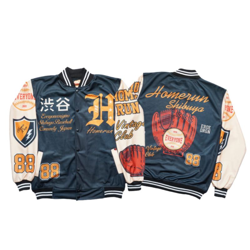 JACKET VARSITY BASEBAAL MOTIP TERBARU PRIA WANITA SAIZE L XL  - JAKET EVERYONE BAYAR DI TEMPAT-Sibuya