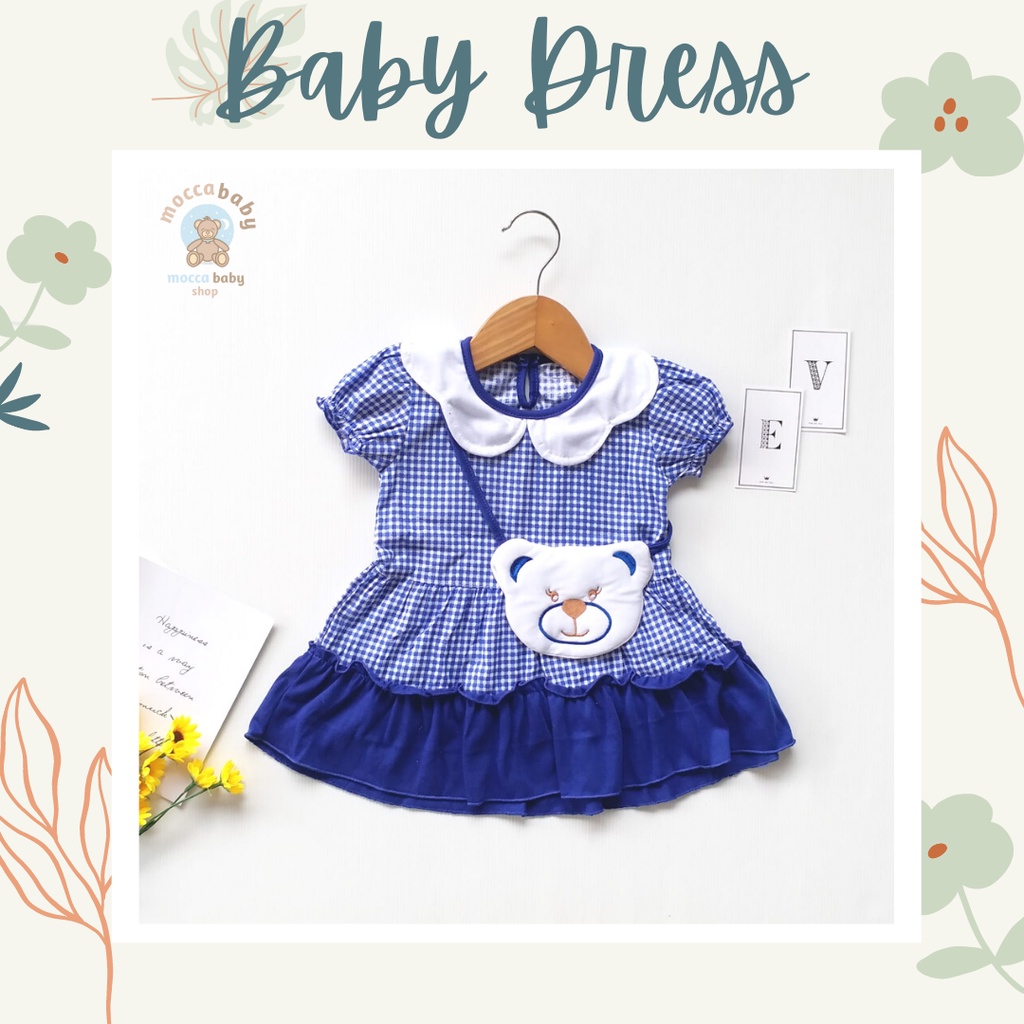 MBSS - QIU2 OH MY BEAR Dress Bayi Motif Animal Lucu (0-9 bulan) Baju Bayi Perempuan