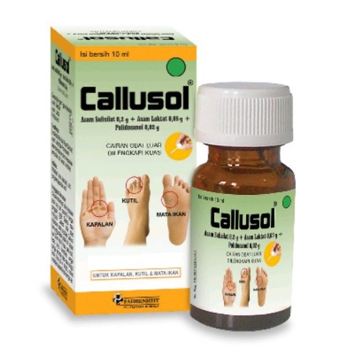 CALLUSOL 10 ML - Obat Oles Kapalan - Kutil - Mata Ikan