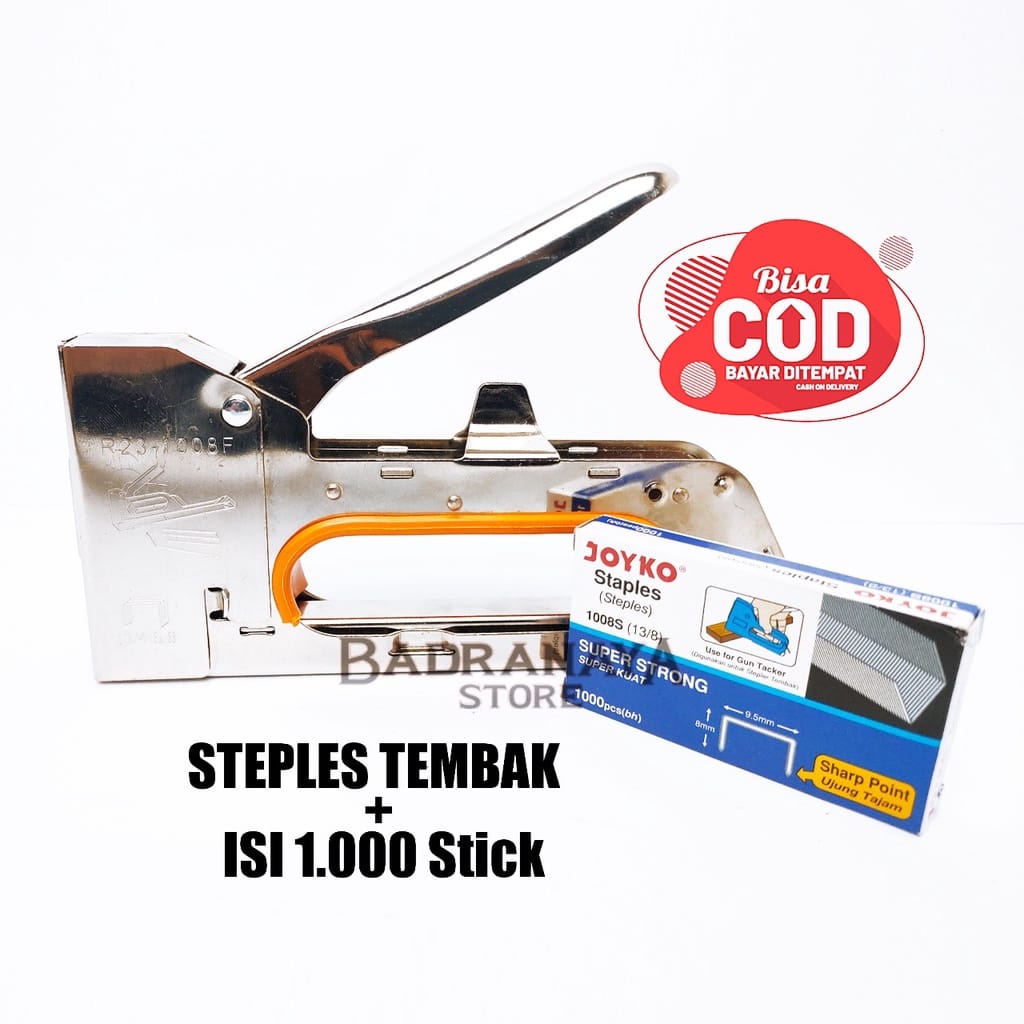 

Staples Tembak Dan Isinya yang cocok Steples + ISI Gun tacker Stapler (Isi atom: 1.000 pcs)