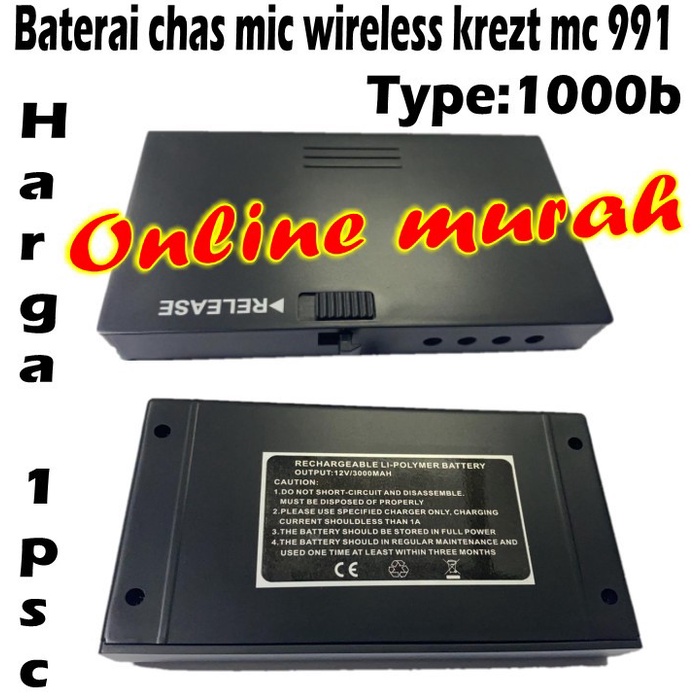 baterai mic krezt 1000b buat mic wireless krezt mc 991