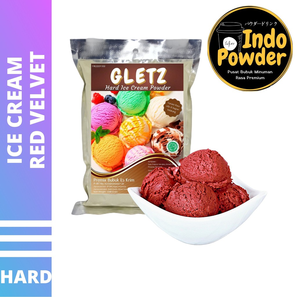 HARD ICE CREAM RED VELVET 1Kg - Bubuk Es Krim RED VELVET - Bubuk Es Krim - ICE CREAM Powder 1Kg