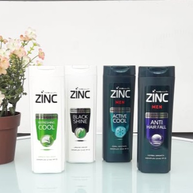 Zinc Shampoo Anti Dandruff 170 ml (Refreshing Cool/Black Shine/Active Cool/Anti Hair Fall)