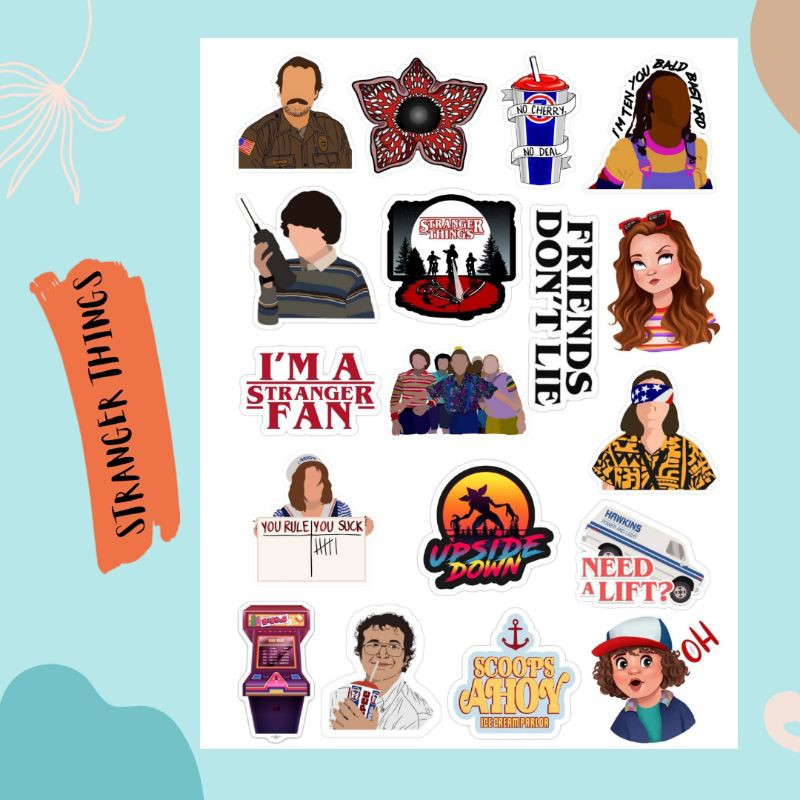STICKER TUMBLR STRANGER THINGS EDITION STICKER CASE HP STICKER AESTHETIC JOURNAL BOOK STICKER LAPTOP