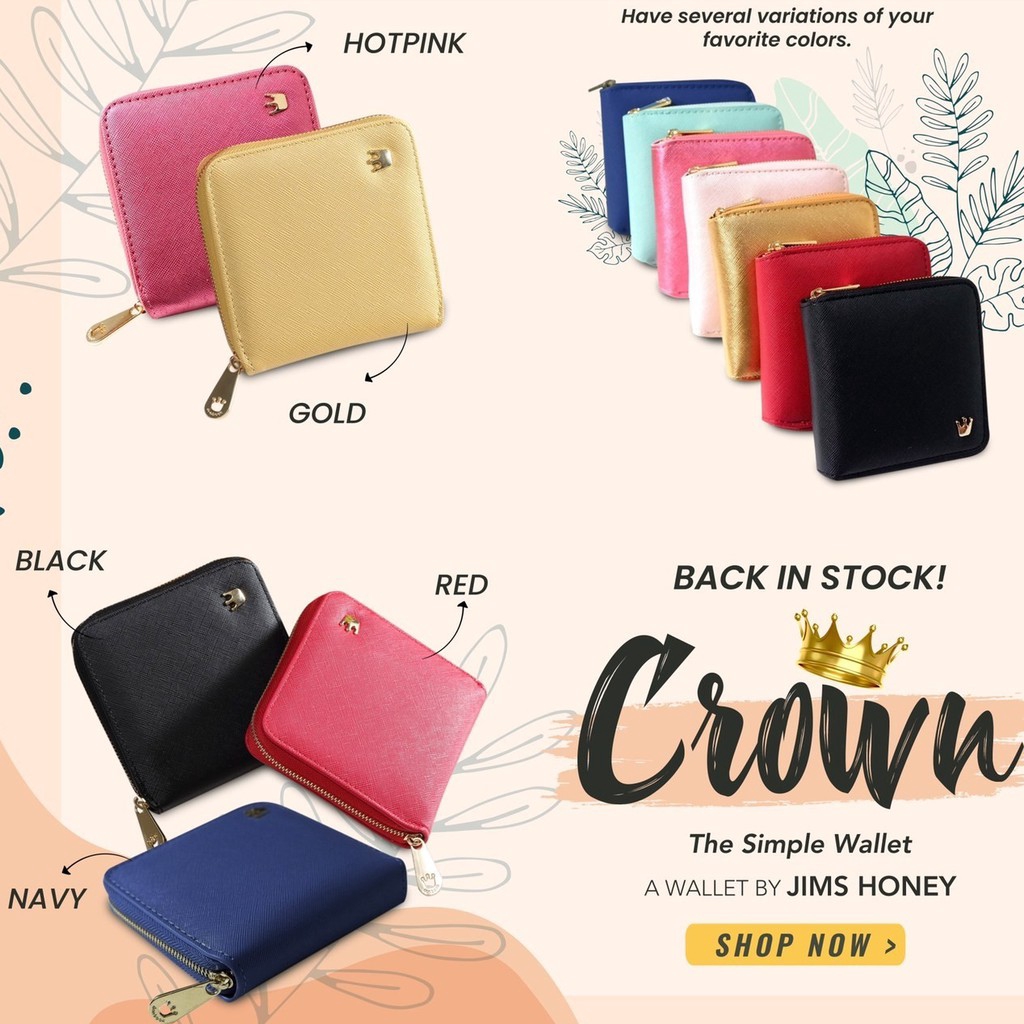 CROWN WALLET JIMS HONEY Dompet Lipat Mini Kecil Wanita JH Ori Murah 4276