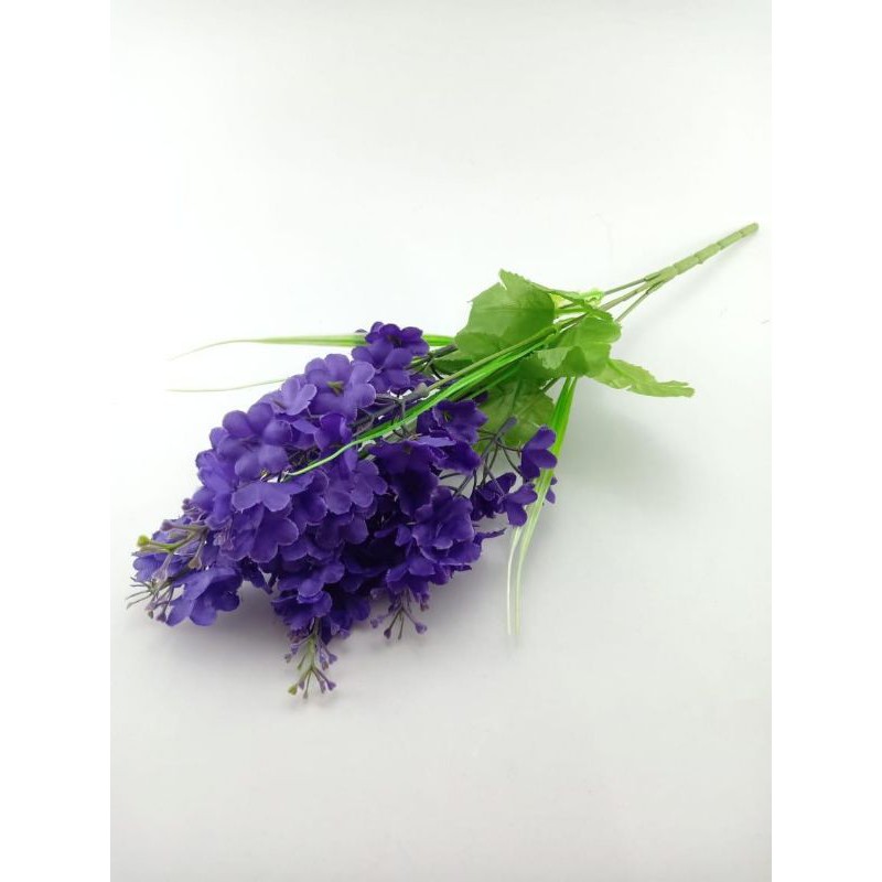 BUNGA TANGKAI LAVENDER BUNGA BUKET BUNGA ARTIFISIAL BT9006-Ungu tua