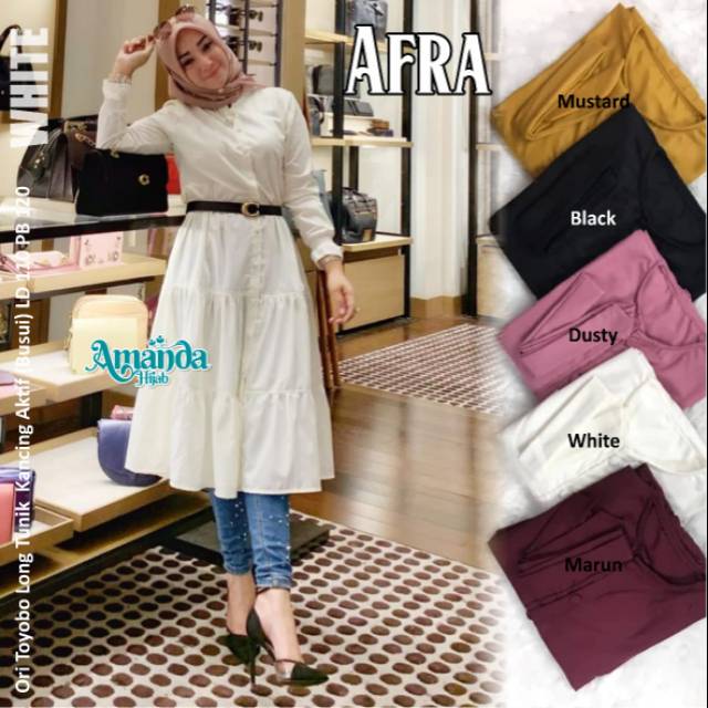 AFRA TUNIK TOYOBO BY AMANDA LONG BLOUSE KATUN TOYOBO