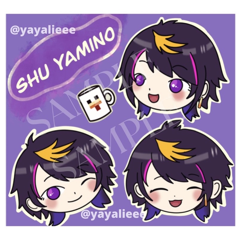 Shu Yamino Luxiem  Nijisanji Sticker Kisscut A5 A6
