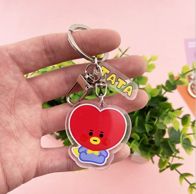 KPOP BTS BT21 TATA COOKY CHIMMY Cartoon Acrylic Keychain