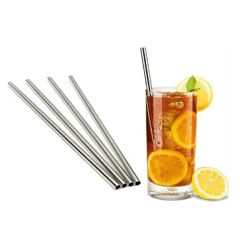 ~ PIYOSHI08 ~ Sedotan Stainless Straw Bengkok Stain Less Lurus Murah Aman PD42