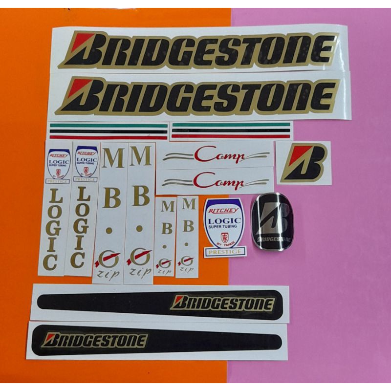 Custom Emblem Sepeda Bridgestone +  Stiker Sepeda Bridgestone Mb 0 double