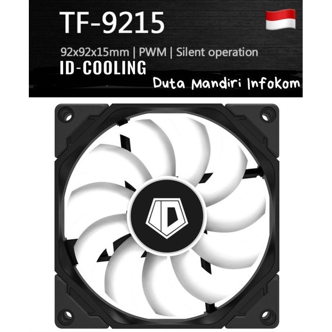 fanco   id cooling tf 9215 black   92mm slim cooling fan pwm gaming case