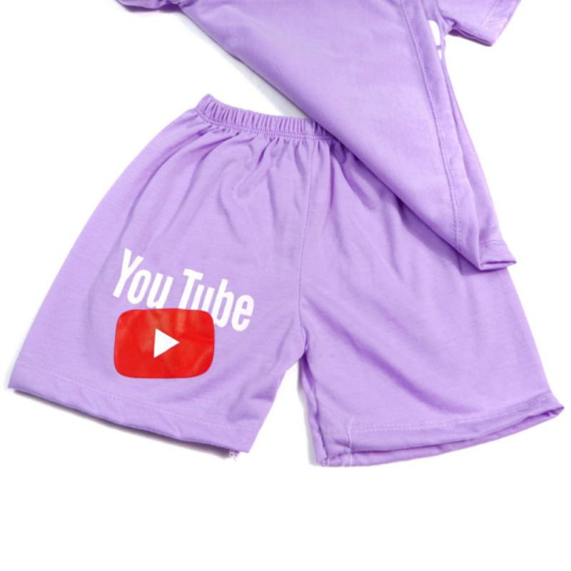 SETELAN SIKUNING PAKAIAN BAJU ANAK PEREMPUAN MOTIF YOUTUBE 2-7 TAHUN