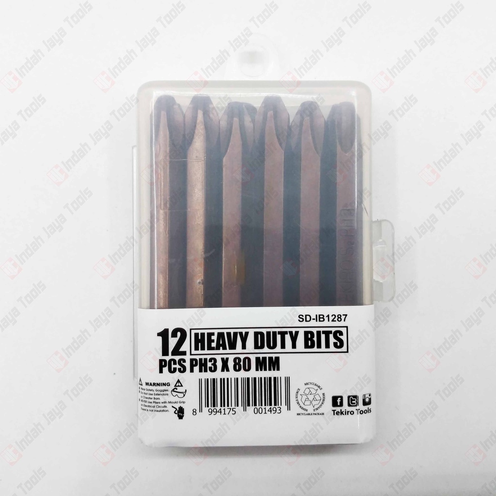 TEKIRO SD-IB1287 Mata Obeng Ketok (+) PH3 x 80 mm Obeng Gedor Bit Set