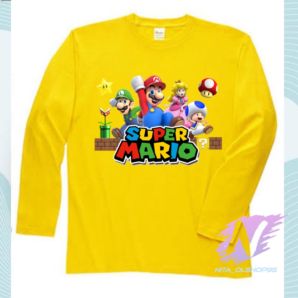 KAOS SUPER MARIO BAJU ANAK LENGAN PANJANG MARIO BROS