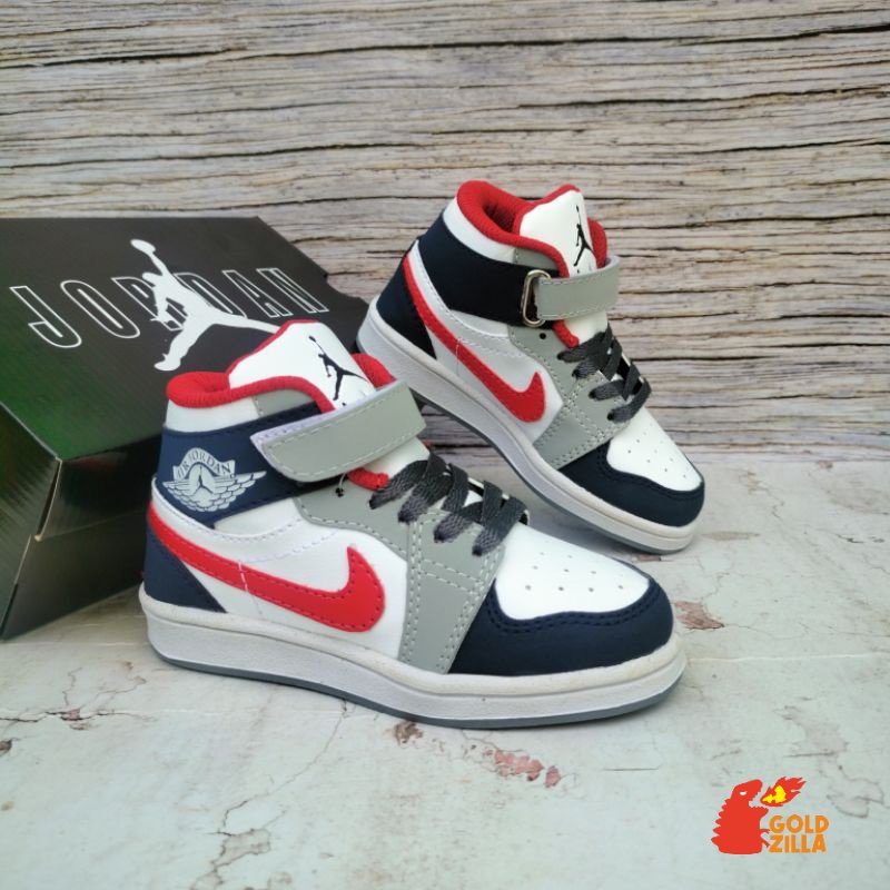 SEPATU ANAK NIKE AIR JORDAN NAVY GREY GRADE ORI SEPATU ANAK COWOK