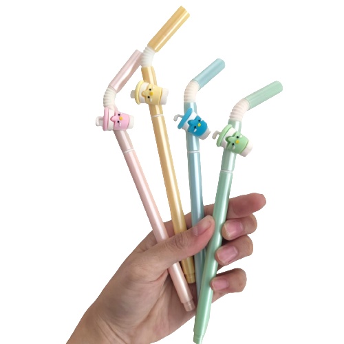 

Pulpen gel pen bentuk sedotan HARGA SATU AN straws duck emotion