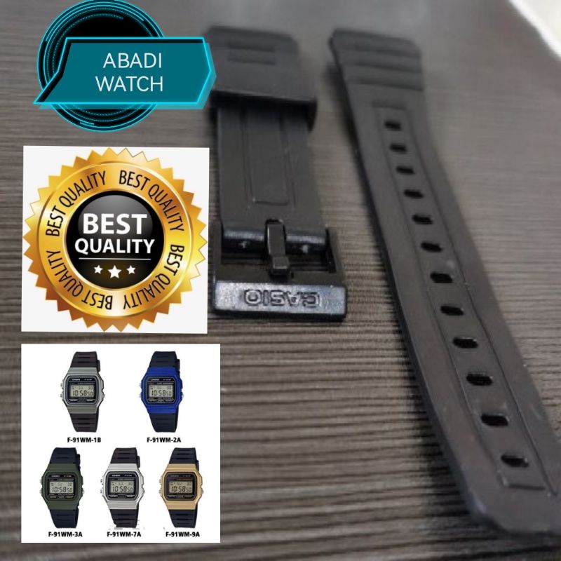 STRAP TALI GELANG CASIO F 91w, F 94w, F 105w 28w, A 158 w, F-201WA BERKUALITAS