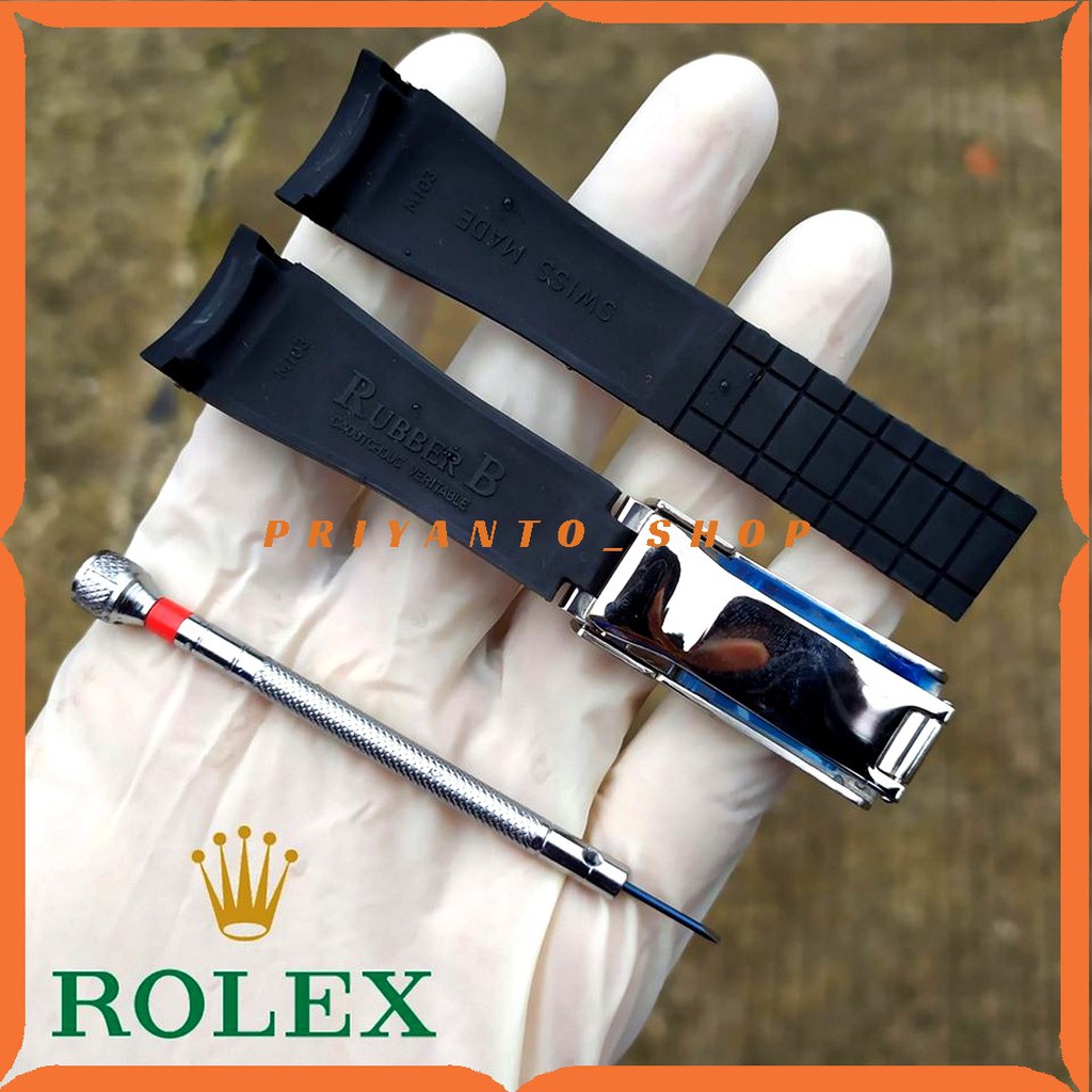 Strap Tali Jam Tangan Rubber Rolex 20mm Premium Silicone Waterproof