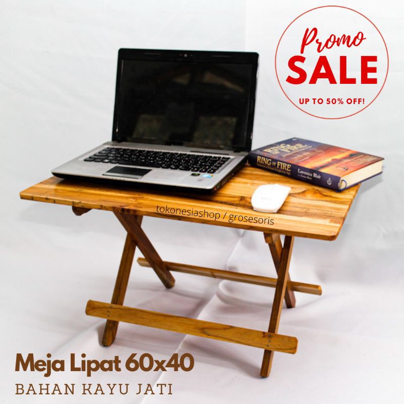 Meja Lipat Kayu Jati 60x40