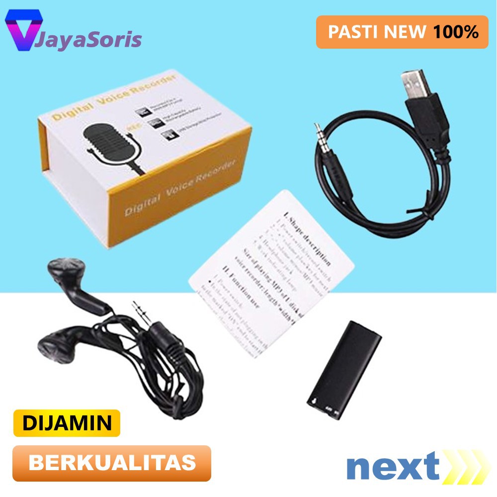 RECORDER VOICE ALAT PEREKAM SUARA MINI DIGITAL VOICE TERSEMBUNYI SADAP SUARA FLASHDRIVE 8GB JS22