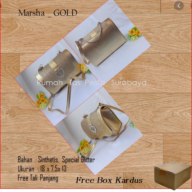 Tas Home Made ,Tas Pesta,Tas Kecil,Marsha _ GOLD