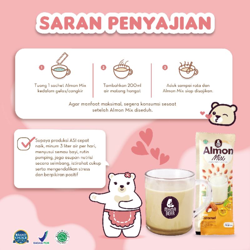 (MAMA BEAR) Almond mix Rasa Caramel /Pelancar ASI Mamabear/ Pelancar ASI / ASI Booster Terlaris / MamaBear