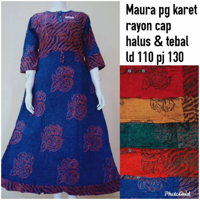 Daster Maura Jumbo Pinggang Karet Batik Rayon Nyaman bahan Adem bisa dipakai Sehari hari buat Tidur