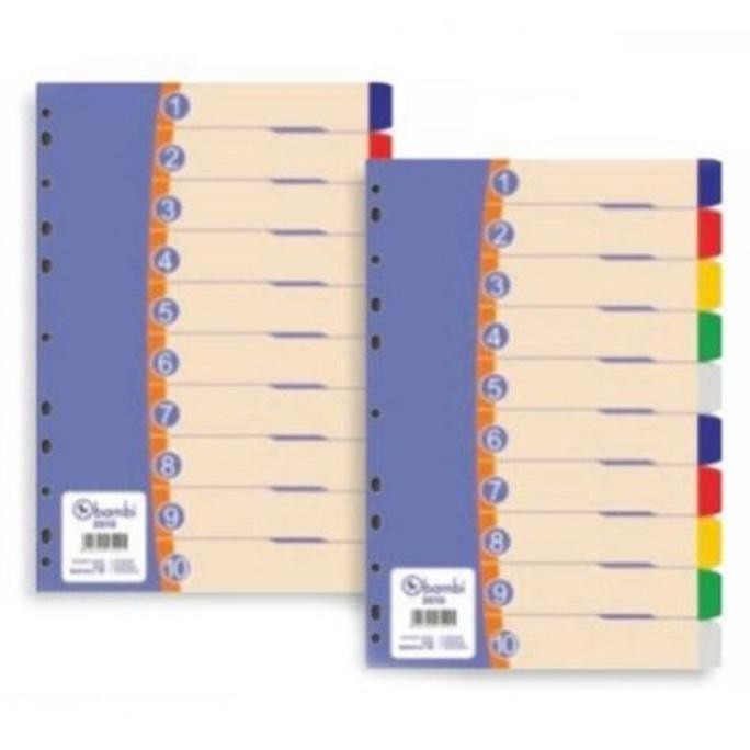 

Termurah Bambi Divider Plastik A4 10 Warna 2610 | Pembatas Binder Plastik A4 Offic