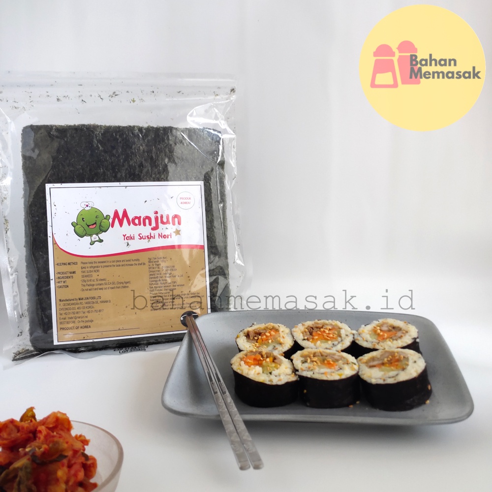 

Manjun Yaki Sushi Nori Seaweed Rumput Laut untuk Gimbab Korea/ Sushi Halal isi 50 lembar