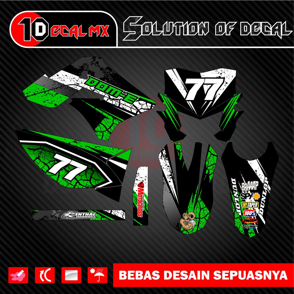 decal klx 150 lama hijau simple
