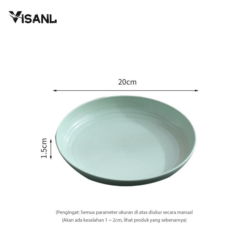 4pcs Set Piring Makan Wheat Straw Dinner PlatePiring Makan Wheat Straw Dinner Plate Set