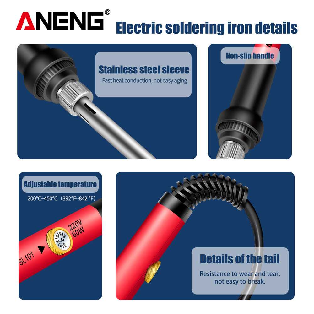 Solder Listrik 60W Solder Elektrik Adjustable Temperature 200-450 C