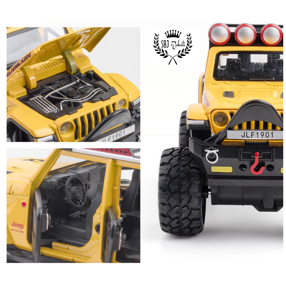 DIECAST Miniatur MOBIL JEEP RUBICON OFF ROAD BM BIG WHEEL SKALA 1:32