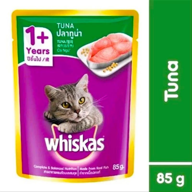 WHISKAS 1+ SACHEAT TUNA 80gr- MAKANAN BASAH KUCING