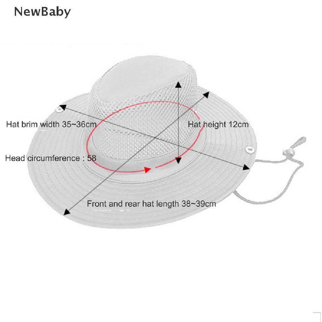 1pc Topi Pria Model Tepi Lebar Breathable Untuk Camping / Hiking / Bersepeda