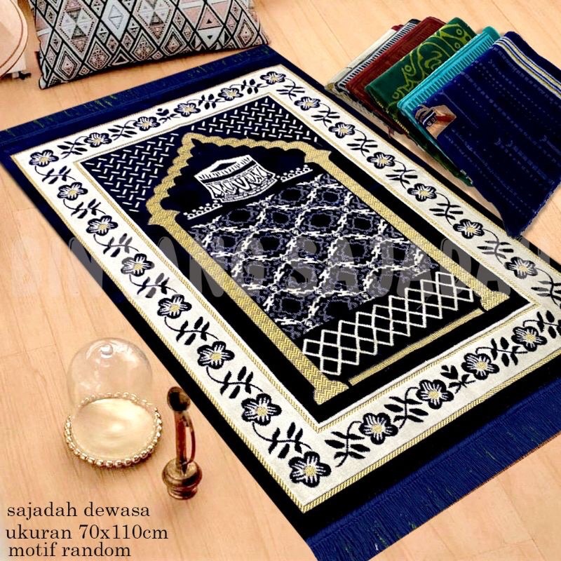 Sajadah Turki Premium Beludru Halus 70x110 cm Dewasa| ALAYDRUS GOLD | Souvenir Haji Umroh | Souvenir Hajatan | Kado guru