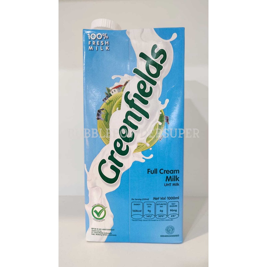 Susu Greenfields UHT Milk Full Cream 1 liter - Susu UHT 1000ml