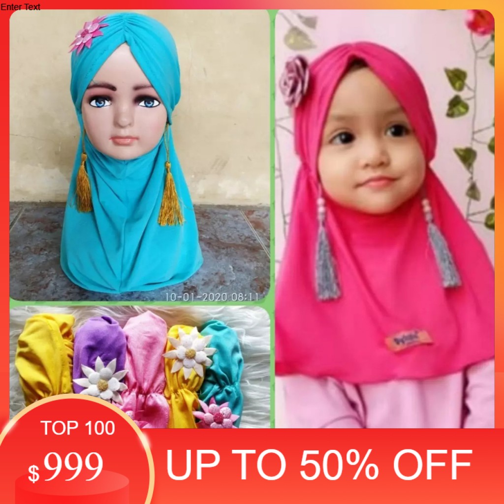PROMO jilbab anak  MOTIF ANTING  kerudung bayi  hijab  baby & kids  PUSAT GROSIR CICALENGKA
