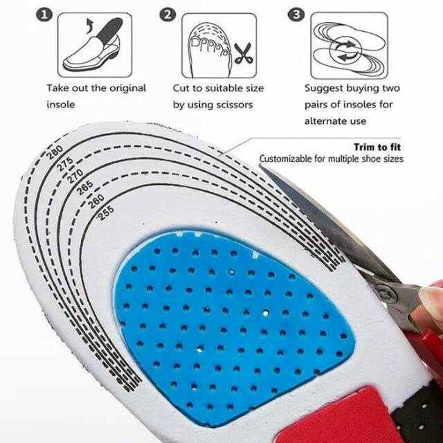 Alas kaki sepatu insole dalam shock absorb gel orthotic