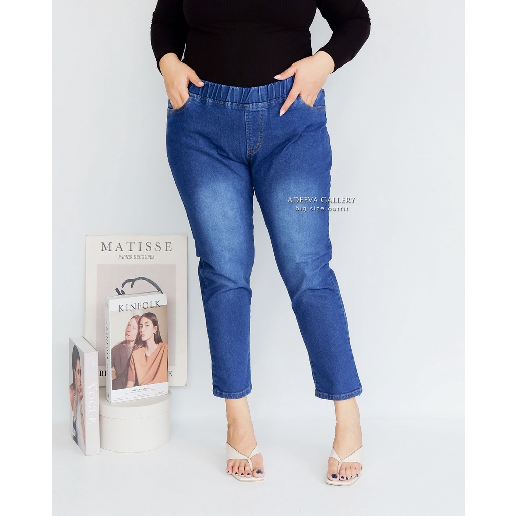 ADEEVA Enjie Pants Jumbo Celana Jeans Stretch Jumbo